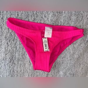 Hot Pink Ribbed Swim Bottom